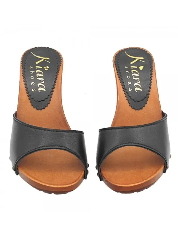 Kiara Shoes ZOCCOLI CON FASCIA IN PELLE... Nero New