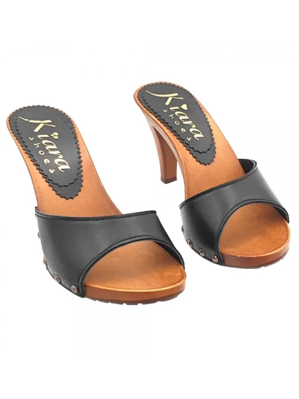 Kiara Shoes ZOCCOLI CON FASCIA IN PELLE... Nero New