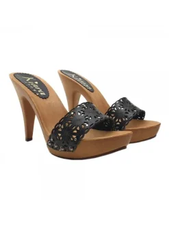 Kiara Shoes ZOCCOLI CON FASCIA LASERATA... Nero Clearance