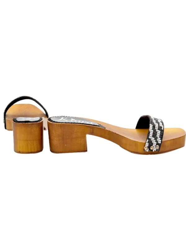 Kiara Shoes ZOCCOLI CON FASCIA STRASS... Nero