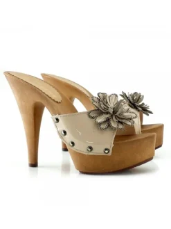 Kiara Shoes ZOCCOLI CON FIORE Beige Sale