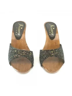 Kiara Shoes ZOCCOLI CON GLITTER NERI... Nero Clearance