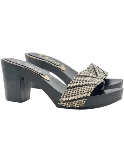 Kiara Shoes ZOCCOLI CON TACCO COMODO IN... Nero New