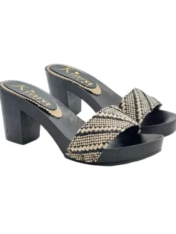 Kiara Shoes ZOCCOLI CON TACCO COMODO IN... Nero New