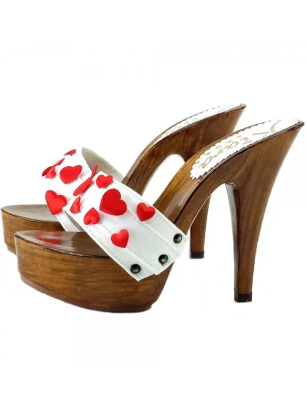 Kiara Shoes ZOCCOLI CUORI SAN VALENTINO BIANCO Best