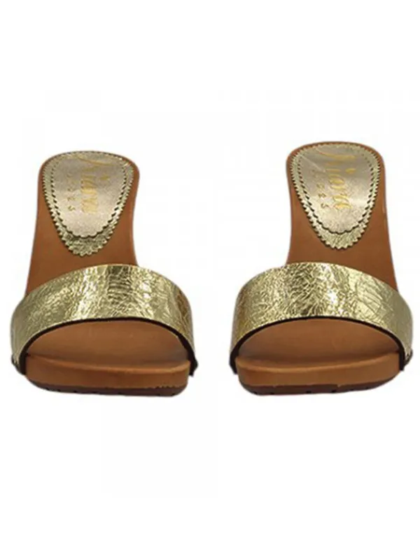 Kiara Shoes Zoccoli da donna con fascia... Oro Outlet