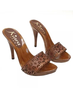 Kiara Shoes ZOCCOLI DA DONNA IN PELLE... Cuoio Clearance