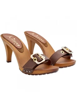 Kiara Shoes Zoccoli da donna tacco 9cm... Marrone Clearance