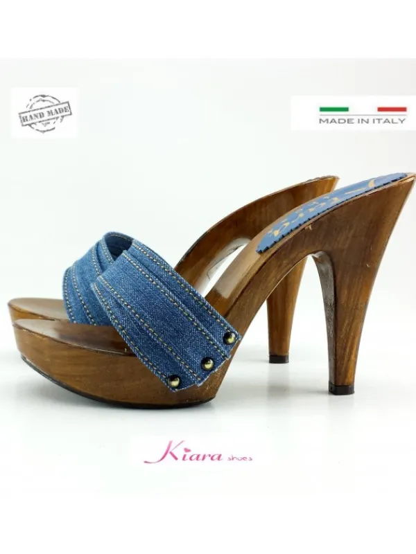 Kiara Shoes ZOCCOLI DENIM TACCO 11 Outlet