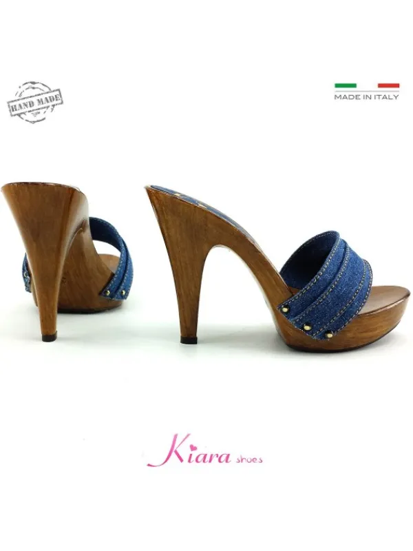 Kiara Shoes ZOCCOLI DENIM TACCO 11 Outlet
