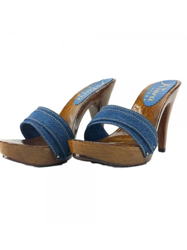 Kiara Shoes ZOCCOLI DENIM TACCO 11 Outlet