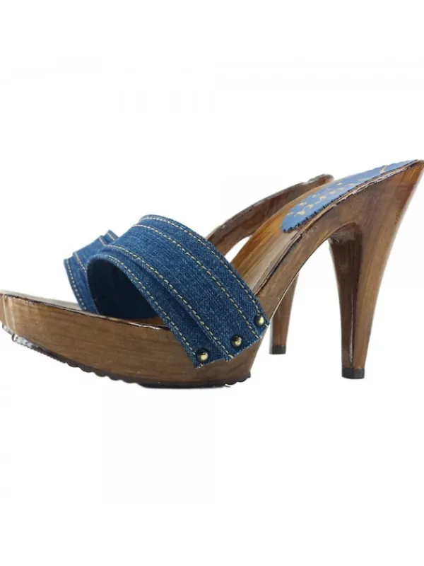 Kiara Shoes ZOCCOLI DENIM TACCO 11 Outlet