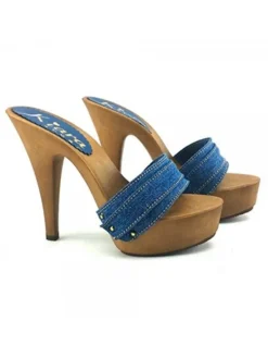 Kiara Shoes ZOCCOLI DENIM TACCO 13 MOU Outlet