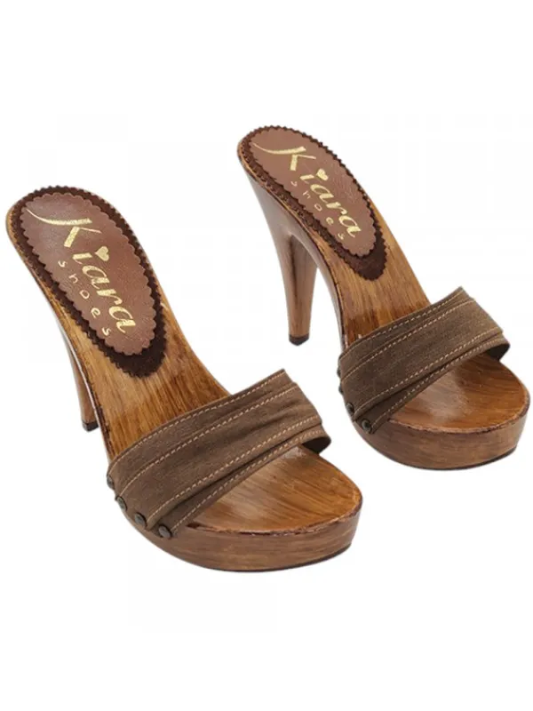 Kiara Shoes Zoccoli Donna Artigianali... Marrone Outlet