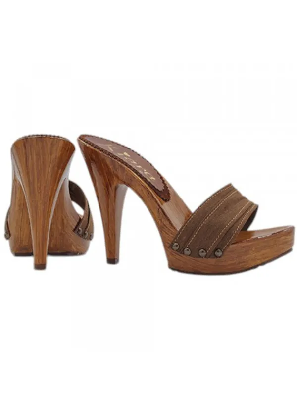 Kiara Shoes Zoccoli Donna Artigianali... Marrone Outlet
