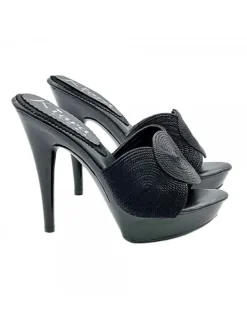 Kiara Shoes Zoccoli Donna neri HANDMADE... Nero Clearance