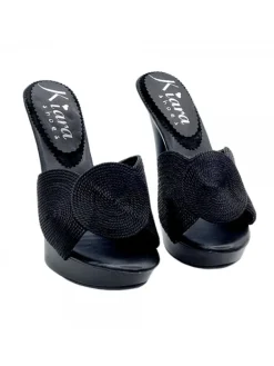 Kiara Shoes Zoccoli Donna neri HANDMADE... Nero Clearance