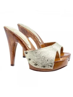 Kiara Shoes Zoccoli Donna Oro con Tacco... Best