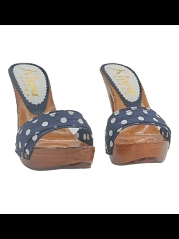 Kiara Shoes ZOCCOLI DONNA POIS E... Blu Outlet