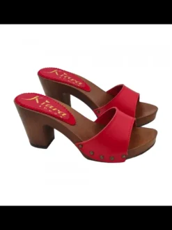 Kiara Shoes ZOCCOLI DONNA TACCO 8 CM -... Rosso Hot