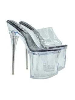 Kiara Shoes ZOCCOLI EFFETTO GLASS CON... Nero Clearance