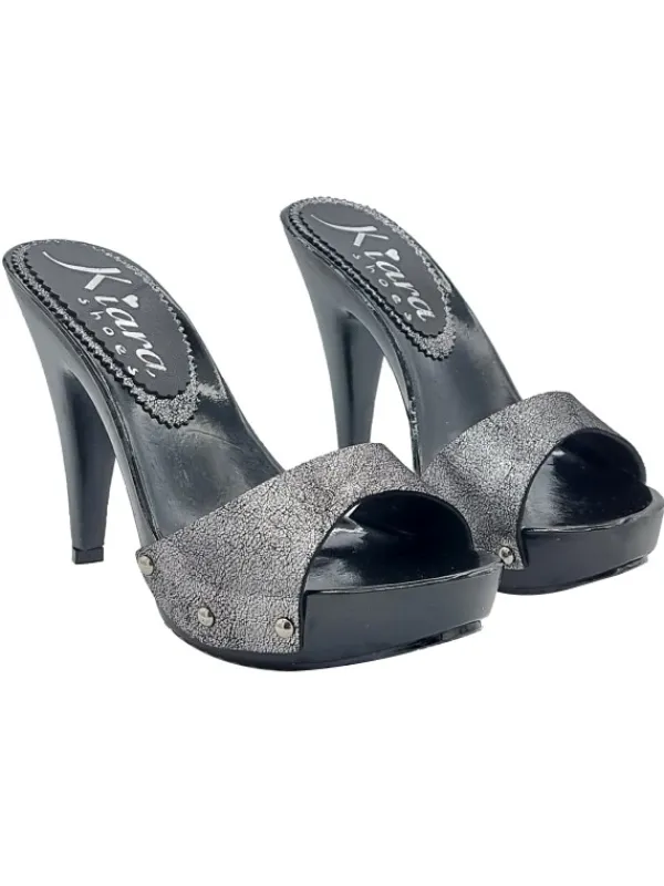 Kiara Shoes ZOCCOLI ELEGANTI ARGENTO... Nero Hot