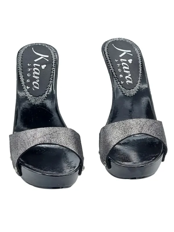 Kiara Shoes ZOCCOLI ELEGANTI ARGENTO... Nero Hot