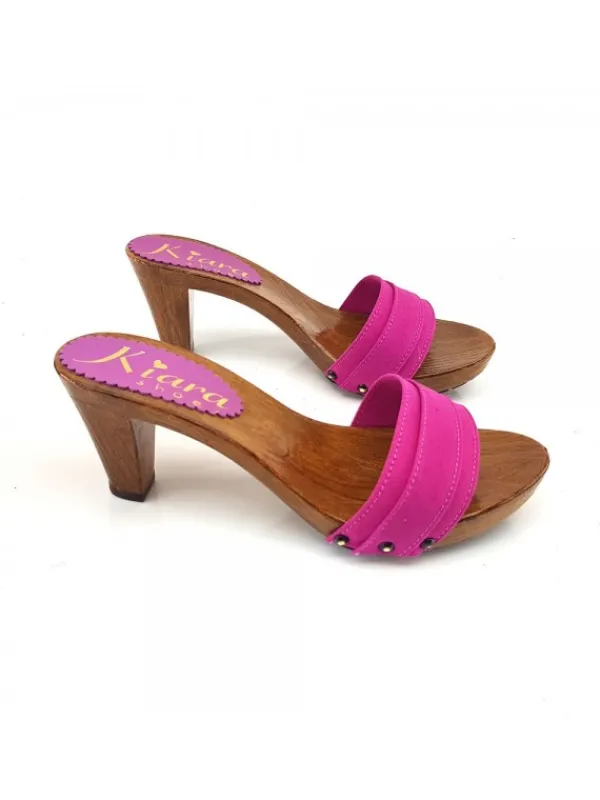 Kiara Shoes ZOCCOLI COMODI TACCO 8 Fuxia