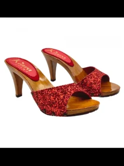 Kiara Shoes ZOCCOLI GLITTERATI CON... Rosso Clearance