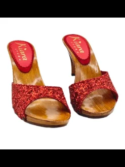 Kiara Shoes ZOCCOLI GLITTERATI CON... Rosso Clearance