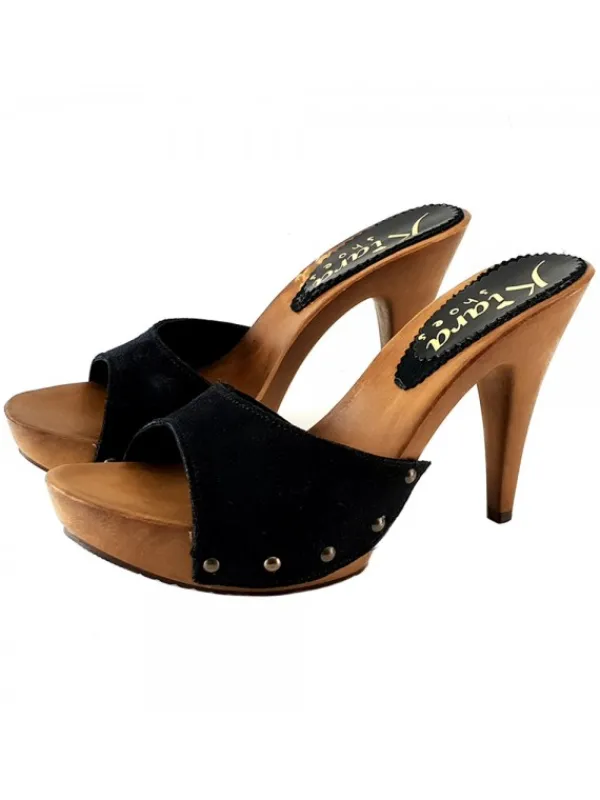 Kiara Shoes ZOCCOLI IN CAMOSCIO ... Nero Sale