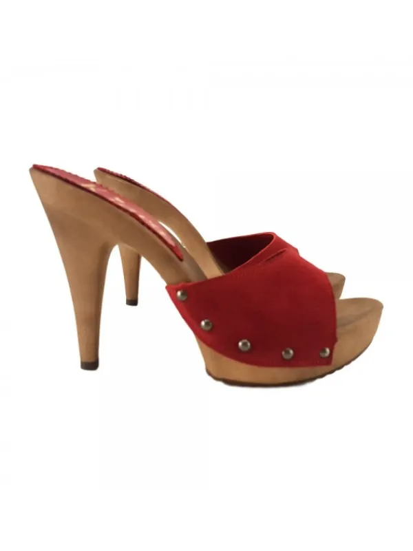Kiara Shoes ZOCCOLI IN CAMOSCIO ... Rosso Sale