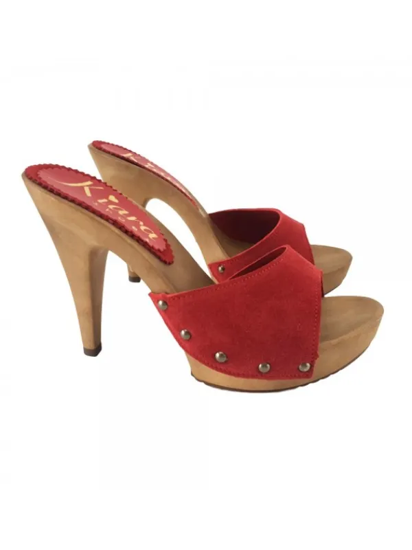 Kiara Shoes ZOCCOLI IN CAMOSCIO ... Rosso Sale