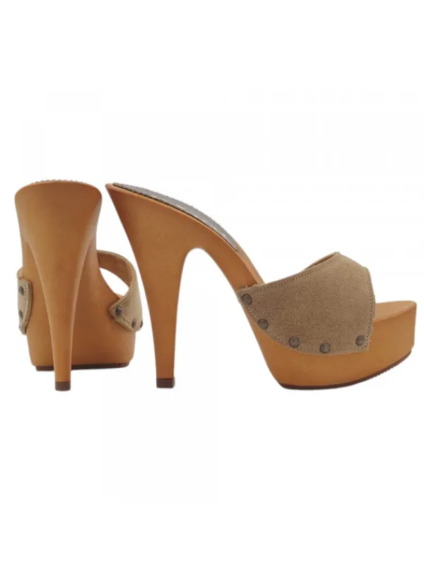 Kiara Shoes ZOCCOLI IN CAMOSCIO E... Taupe Sale