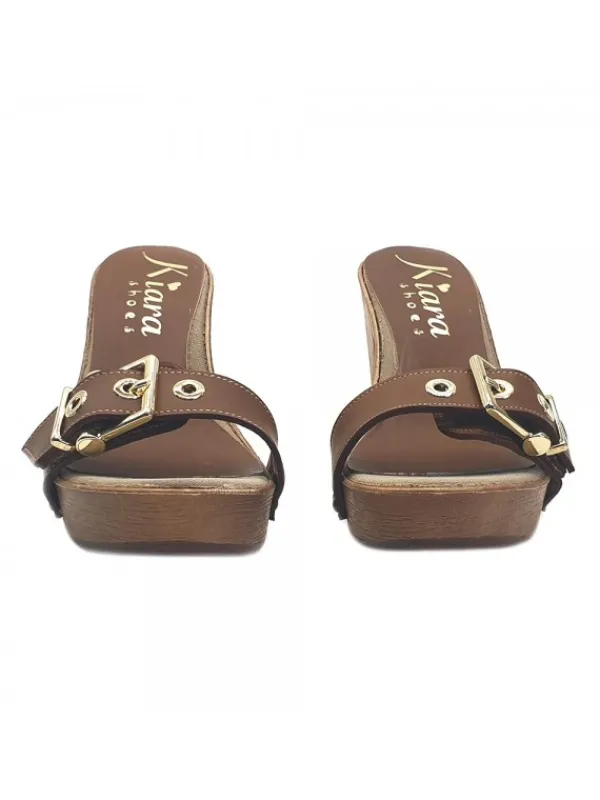 Kiara Shoes ZOCCOLI IN TACCO 10 CM Cuoio