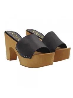Kiara Shoes ZOCCOLI IN LEGNO TACCO... Nero Discount