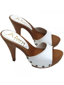 Kiara Shoes ZOCCOLI IN PELLE CON... BIANCO Outlet
