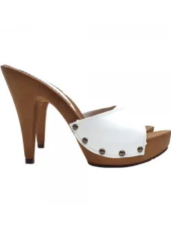 Kiara Shoes ZOCCOLI IN PELLE CON... BIANCO Outlet