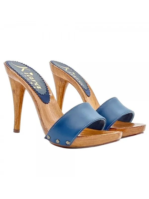 Kiara Shoes ZOCCOLI IN PELLE CON... Blu Online