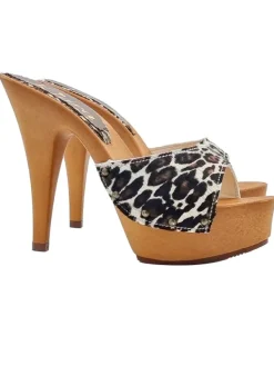 Kiara Shoes Zoccoli in pelle con stampa... Clearance