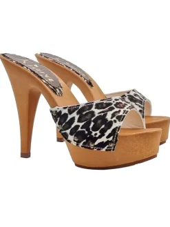 Kiara Shoes Zoccoli in pelle con stampa... Clearance