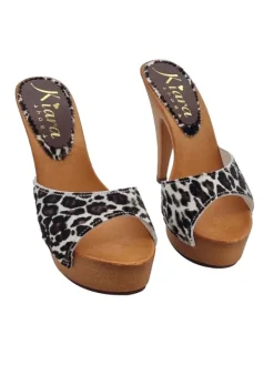 Kiara Shoes Zoccoli in pelle con stampa... Clearance