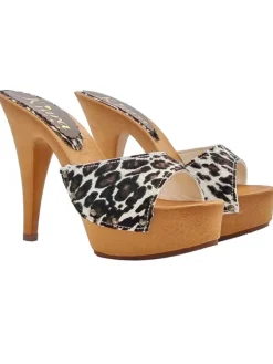 Kiara Shoes Zoccoli in pelle con stampa... Clearance