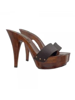 Kiara Shoes ZOCCOLI IN PELLE Marrone Hot