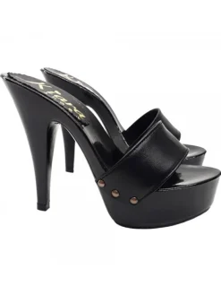 Kiara Shoes ZOCCOLI IN PELLE NERA TACCO 13 Nero Best