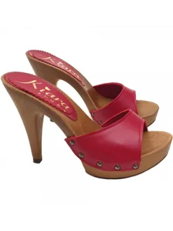Kiara Shoes ZOCCOLI IN PELLE CON... Rosso