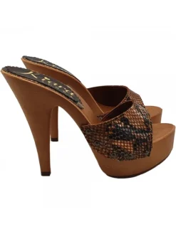 Kiara Shoes ZOCCOLI IN PITONE NOCCIOLA