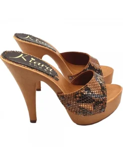 Kiara Shoes ZOCCOLI IN PITONE NOCCIOLA