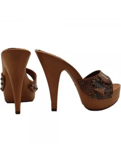Kiara Shoes ZOCCOLI IN PITONE NOCCIOLA