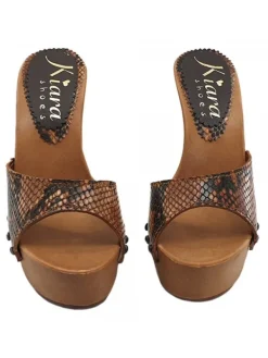 Kiara Shoes ZOCCOLI IN PITONE NOCCIOLA
